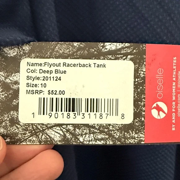 Oiselle Flyout Racerback Tank size 10 deep blue - Picture 5 of 5